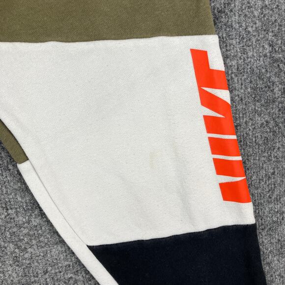 Nike Jogger Sweatpants Boys Size L Olive Colorblock Cuffed Logo Athletic Pants - Picture 2 of 10
